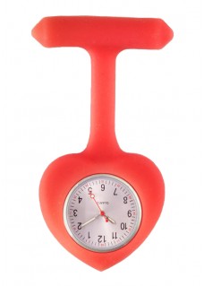 Silicone Heart Nurse Fob Watch Red