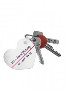 Key Chain Heart Beautiful Day with Name Print