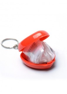 CPR Mask Key Ring Heart Red
