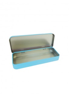 Metal Stationary Case Blue Hearts