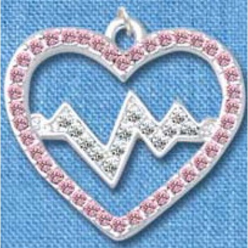 Heartbeat Silver-Pink Pendant(Large)