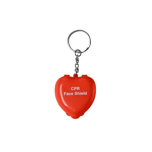 CPR Mask Key Ring Heart Red