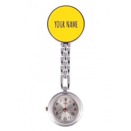 Fob Watch with Name Yellow Hand