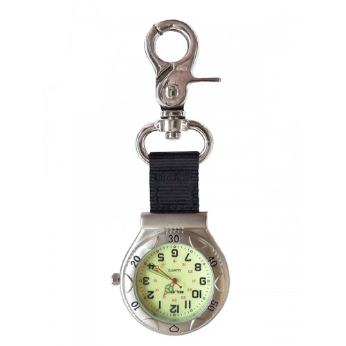 Nurses Carabiner Belt Watch NOC457 Silver