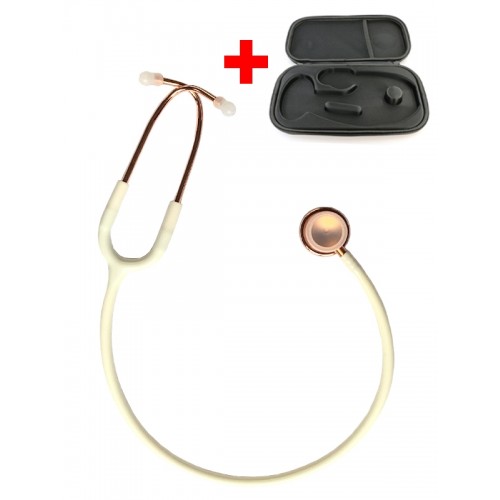 Hospitrix Stethoscope Professional Line Pink Gold Edition White + Free Premium Case